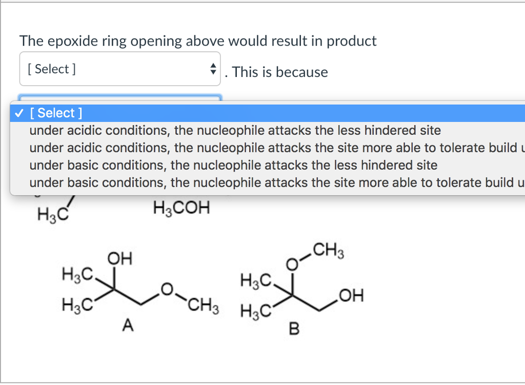Solved The epoxide ring opening above would result in | Chegg.com