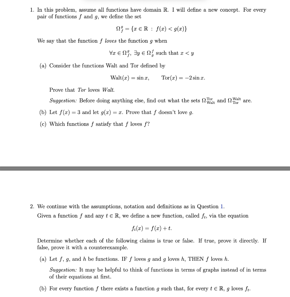 1 In This Problem Assume All Functions Have Doma Chegg Com