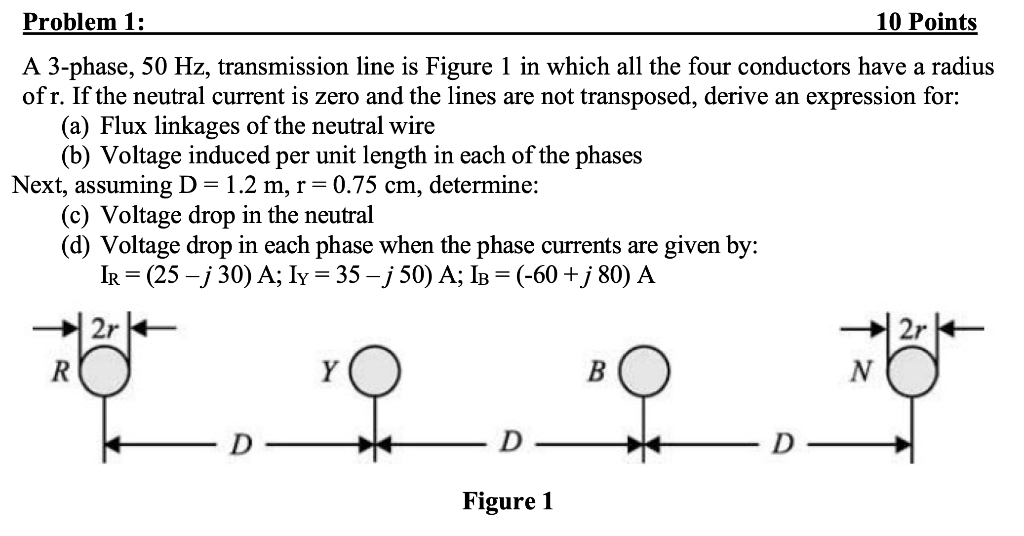 Solved Problem 1: 10 Points A 3-phase, 50 Hz, transmission | Chegg.com
