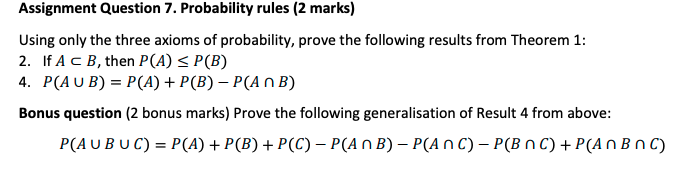 applying probability rules assignment