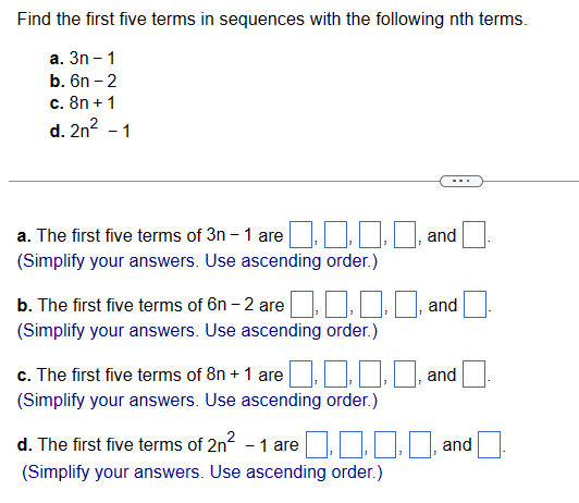 Solved Find the first five terms in sequences with the | Chegg.com
