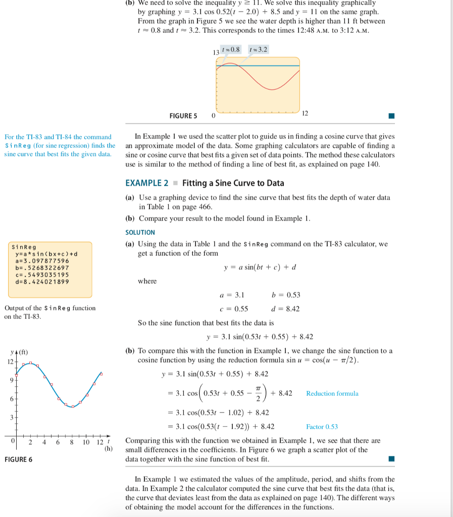 Tidal Calculation Problem Solving Example EXAMPLE 1 Modeling the Height of a Tide The water | Chegg.com