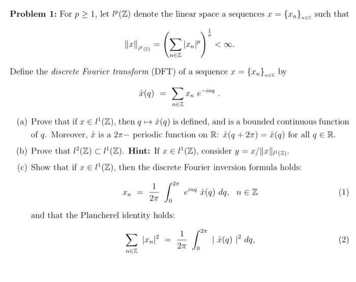 Solved Problem 1: For p 2 1, let /