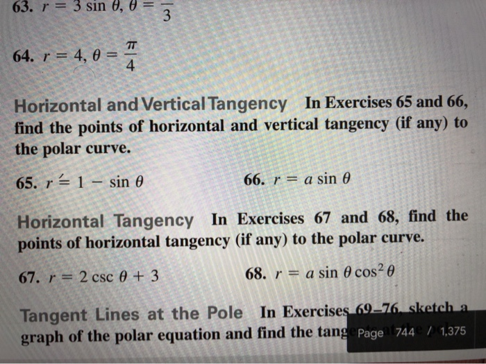 Solved 63 R 4 Horizontal And Vertical Tangency In Exercises 6628