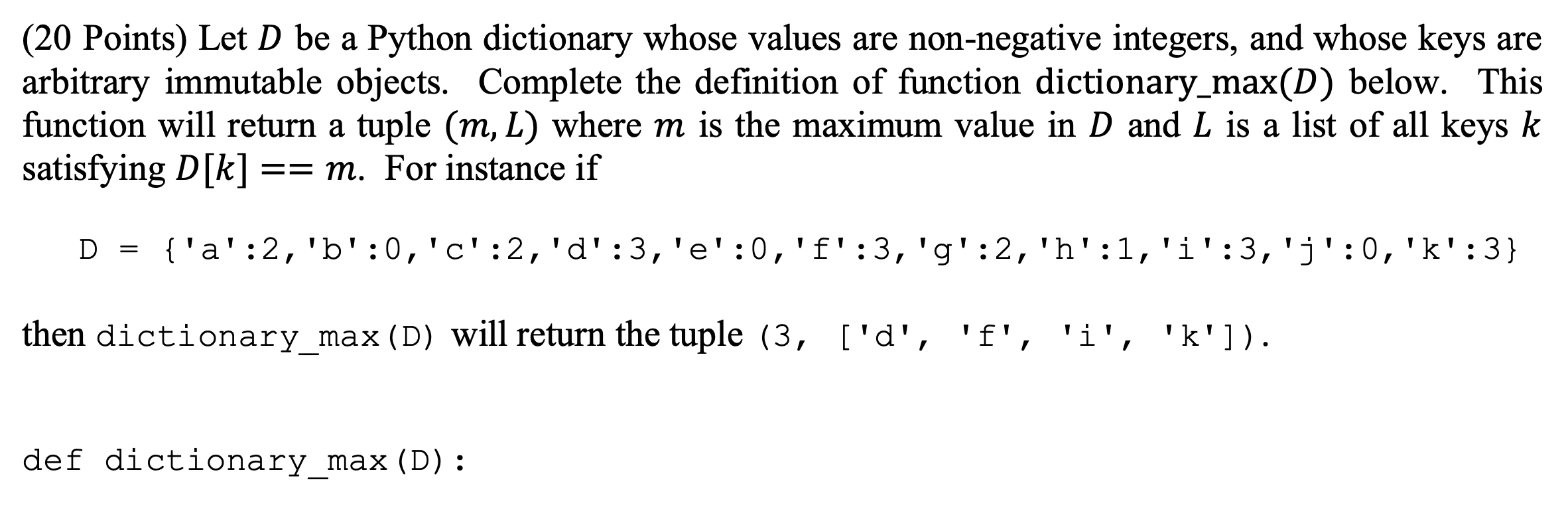 solved-20-points-let-d-be-a-python-dictionary-whose-values-chegg