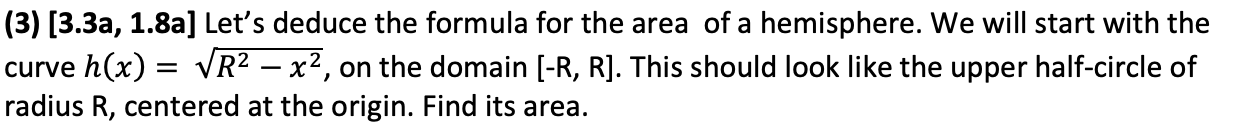 Solved (3) [3.3a, 1.8a] Let's deduce the formula for the | Chegg.com