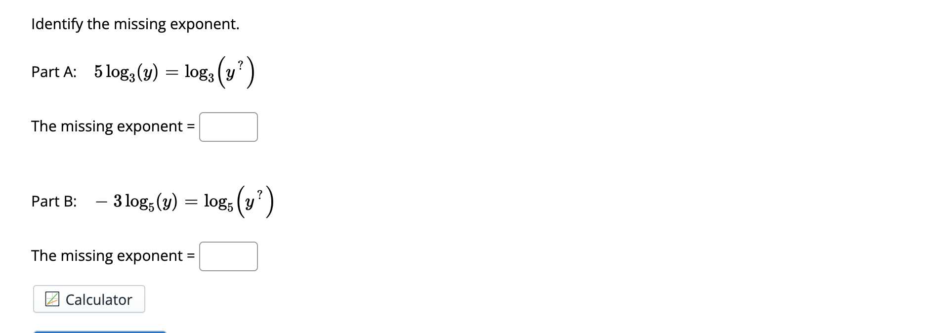 Solved Identify the missing exponent. Part A: | Chegg.com