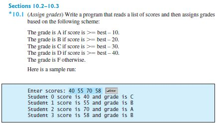 Solved 10.1 (Assign grades) Write a PYTHON program that | Chegg.com