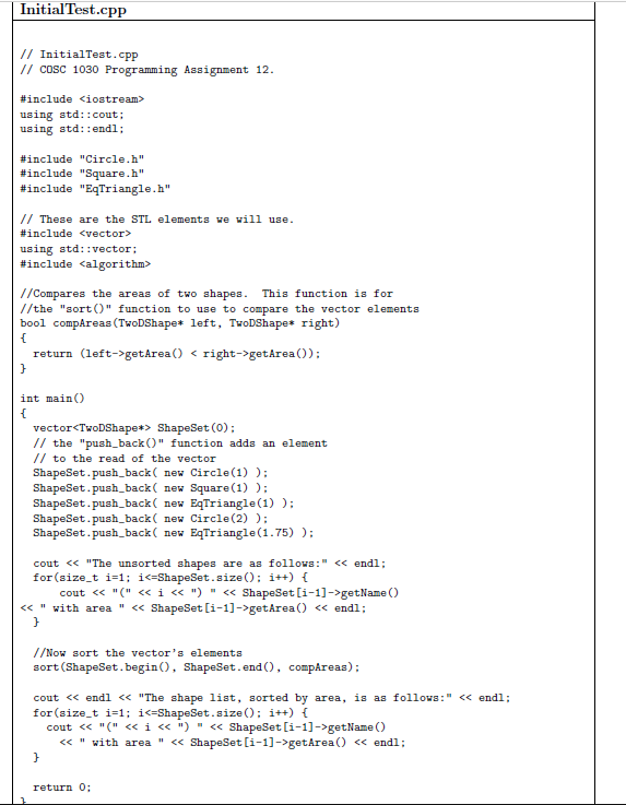 Solved Procedure 1. Consider the TwoDShape abstract class | Chegg.com