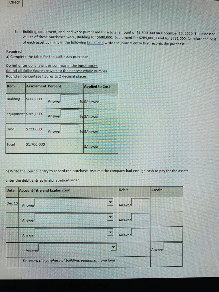 Solved 1. prepare the journal entry for the purchase of a | Chegg.com