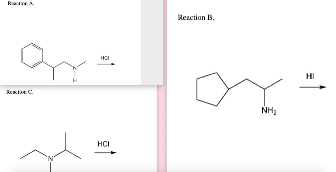 Solved Draw the ammonium salt formed in each reaction (A,