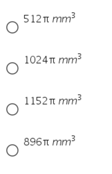 Solved Find the volume of the composite figure below.512πmm3 | Chegg.com