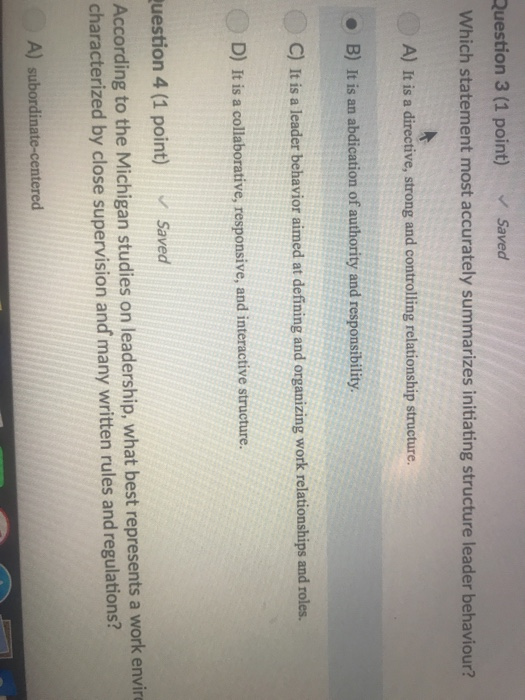 Solved Question 2 (1 point) Saved What is the most | Chegg.com