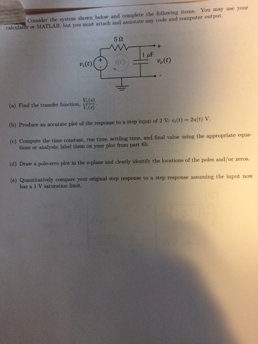 Solved Consider the system shown below and complete the | Chegg.com