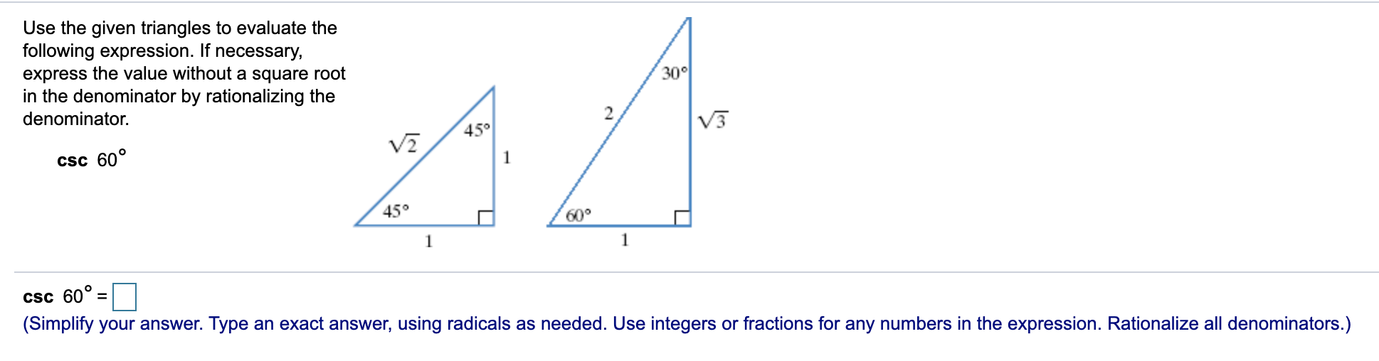 Solved Use The Given Triangles To Evaluate The Following 