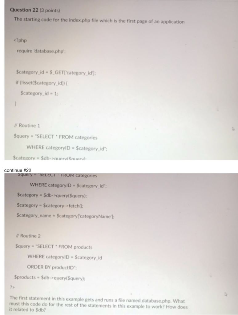 Solved Question 22 (3 points) The starting code for the | Chegg.com