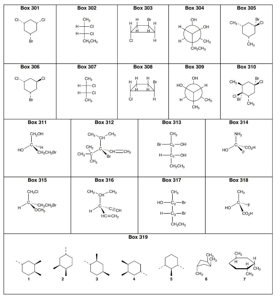 Solved 1. the compound in Box 308 is : chiral or achiral 2. | Chegg.com