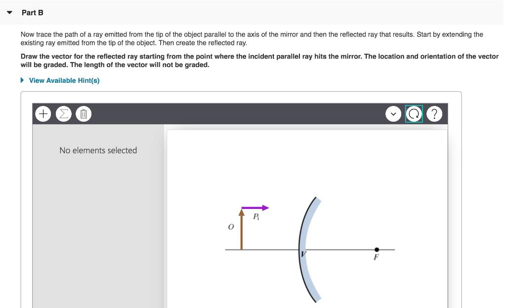 Solved Part B Now trace the path of a ray emitted from the