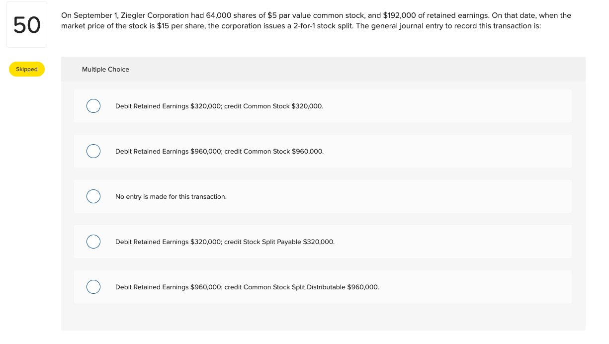 Solved 50 On September 1, Ziegler Corporation had 64,000