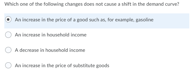 Solved Which one of the following changes does not cause a | Chegg.com