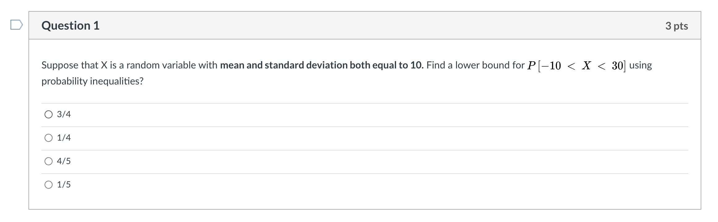 Solved Question 1 3 pts Suppose that X is a random variable | Chegg.com