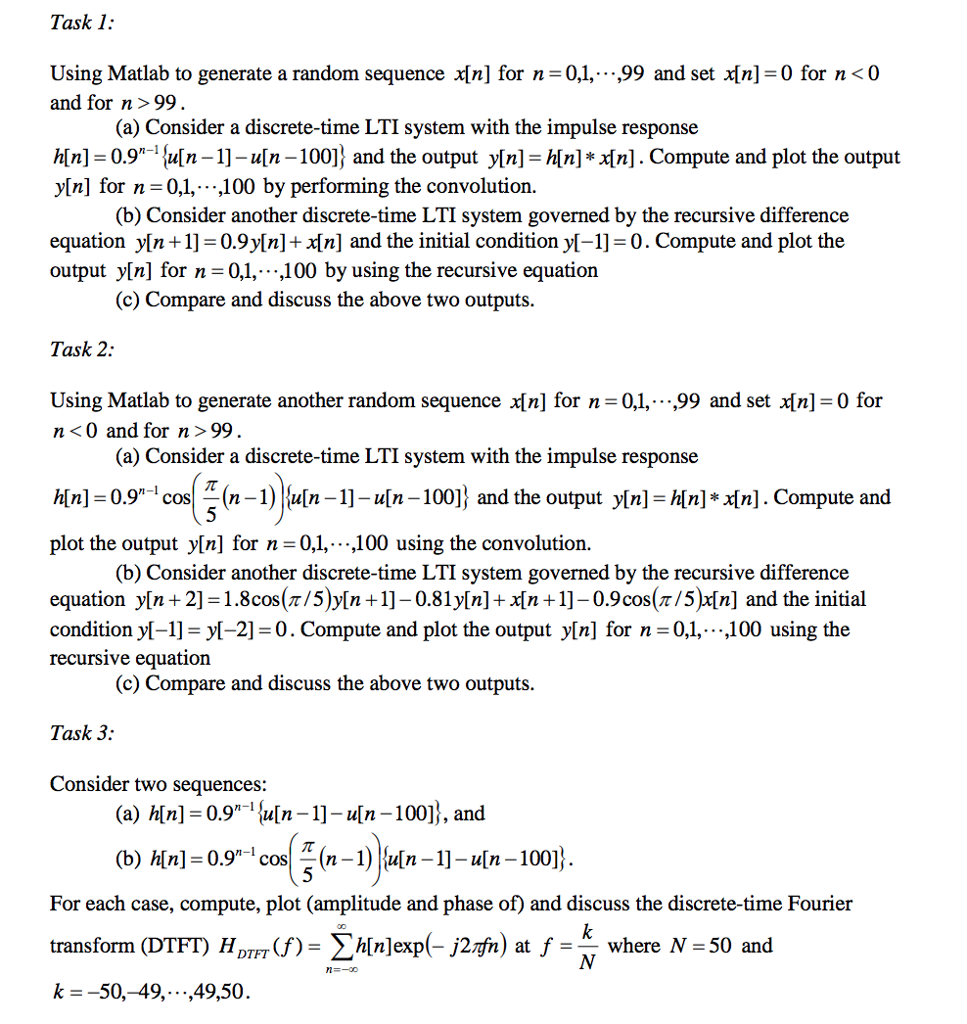 Solved Task 1: Using Matlab to generate a random sequence | Chegg.com