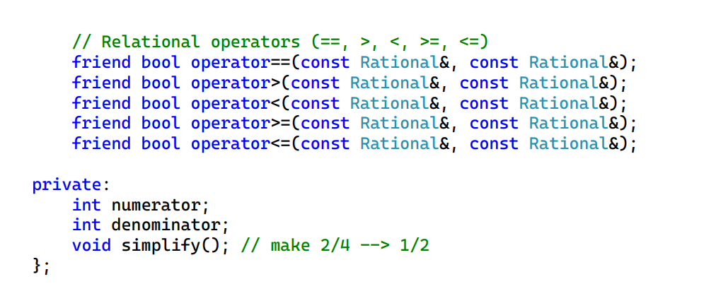 Relational Operator Overloading in C++ 