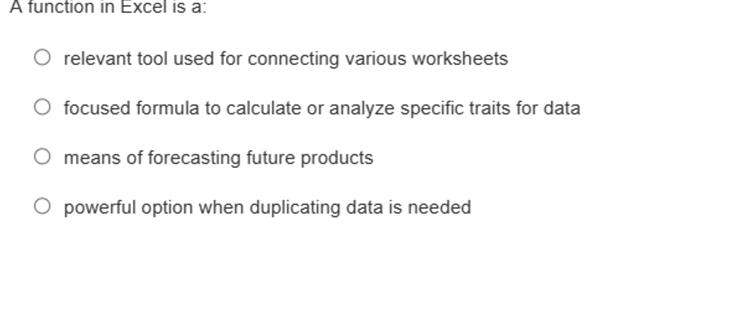 solved-a-function-in-excel-is-a-relevant-tool-used-for-chegg