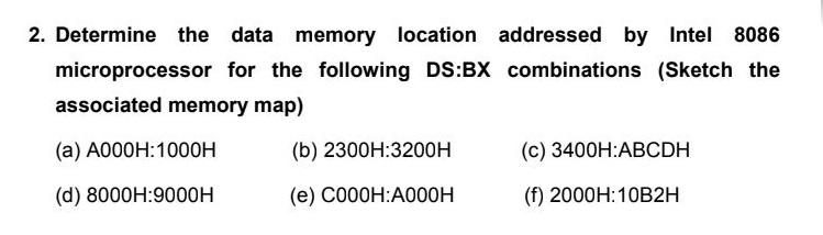 Solved 2. Determine the data memory location addressed by | Chegg.com