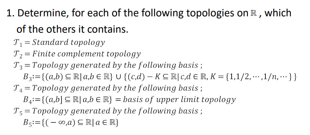 Solved 1. Determine, For Each Of The Following Topologies On | Chegg.com