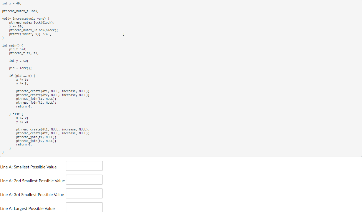 Solved Line A: Smallest Possible Value Line A: 2nd Smallest | Chegg.com