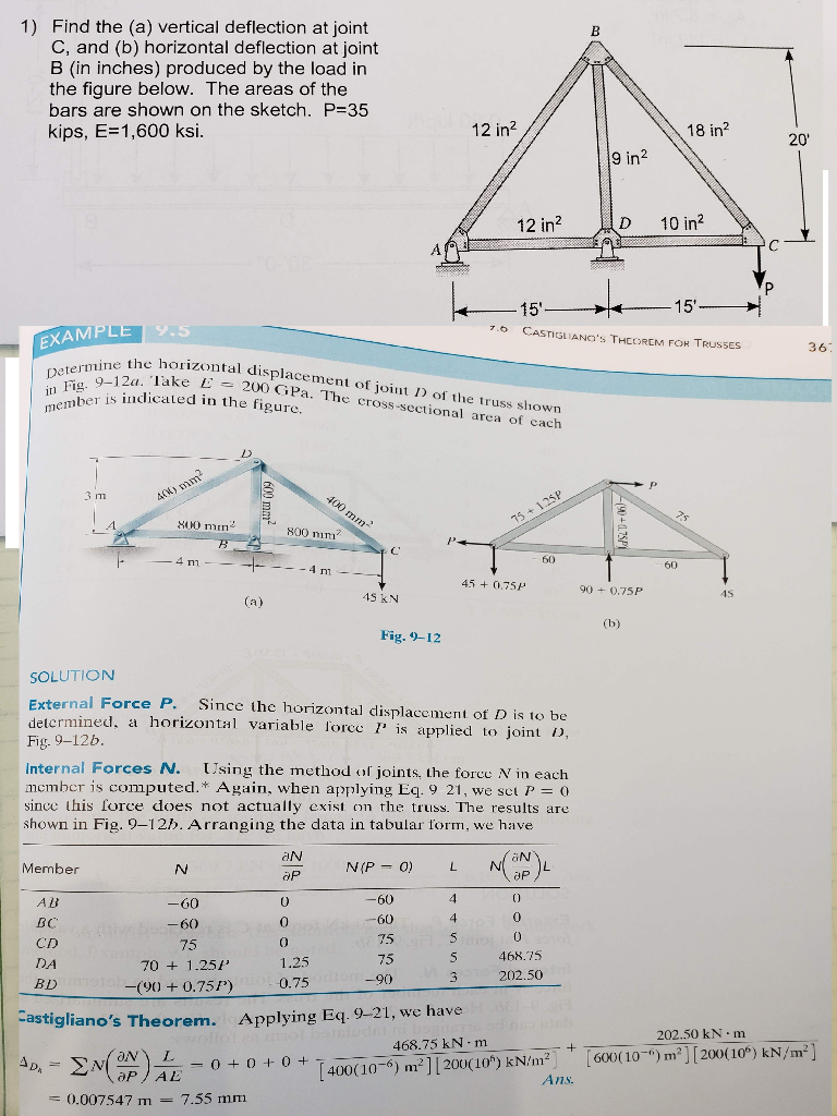 Solved 1) Find The (a) Vertical Deflection At Joint C, And | Chegg.com