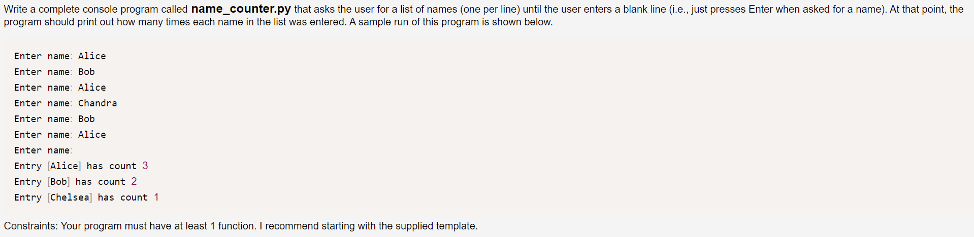 Solved Write a complete console program called | Chegg.com