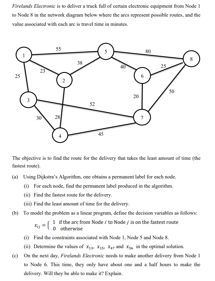 Solved Firelands Electronic is to deliver a truck full of | Chegg.com