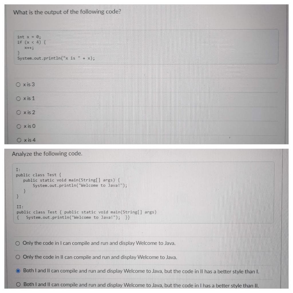 solved-what-is-the-output-of-the-following-code-int-x-0-chegg