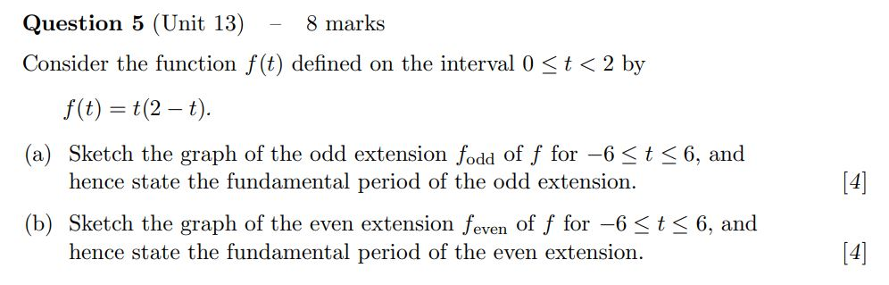 Solved Question 5 (Unit 13) - 8 marks Consider the function | Chegg.com