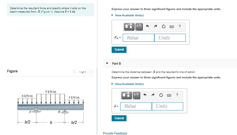 Solved Determine the resultant force and specify where it | Chegg.com