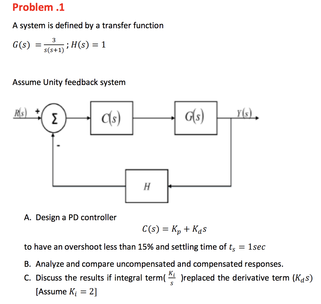Solved Problem .1 A system is defined by a transfer function | Chegg.com