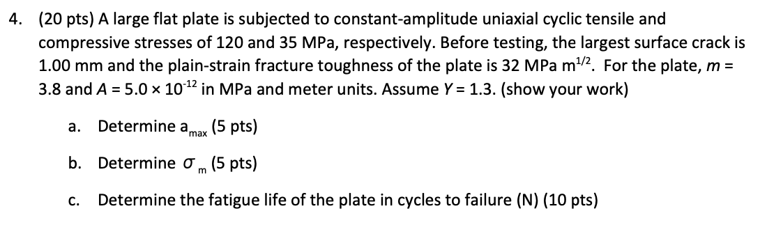 Solved 4. (20 pts) A large flat plate is subjected to | Chegg.com