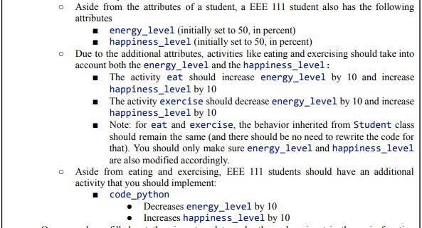 Solved For this exercise, we will create two python classes: | Chegg.com