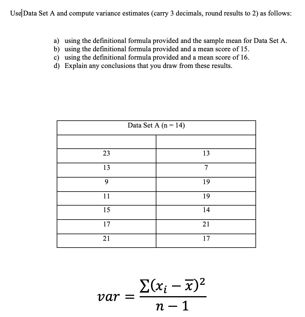 solved-use-data-set-a-and-compute-variance-estimates-carry-chegg