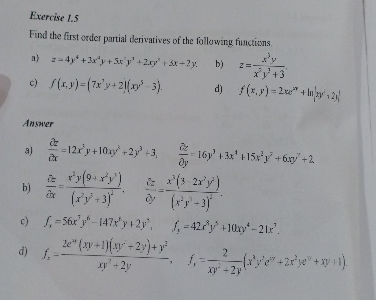 Solved 1 2 Partial Derivative In Previous Section We Had Chegg Com