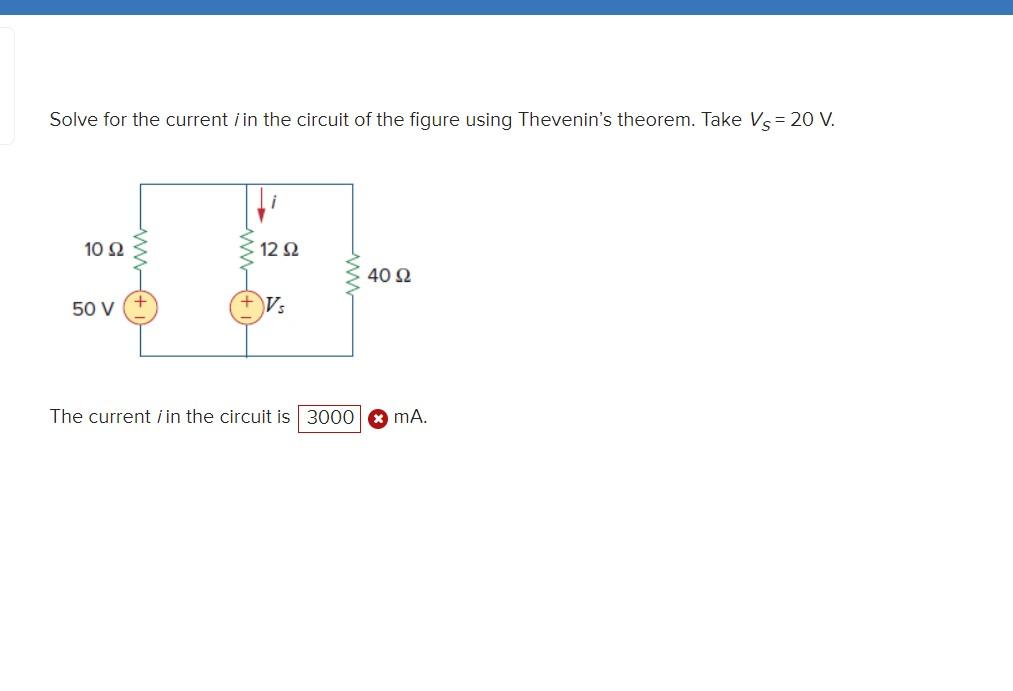 Solved Solve for the current i in the circuit of | Chegg.com