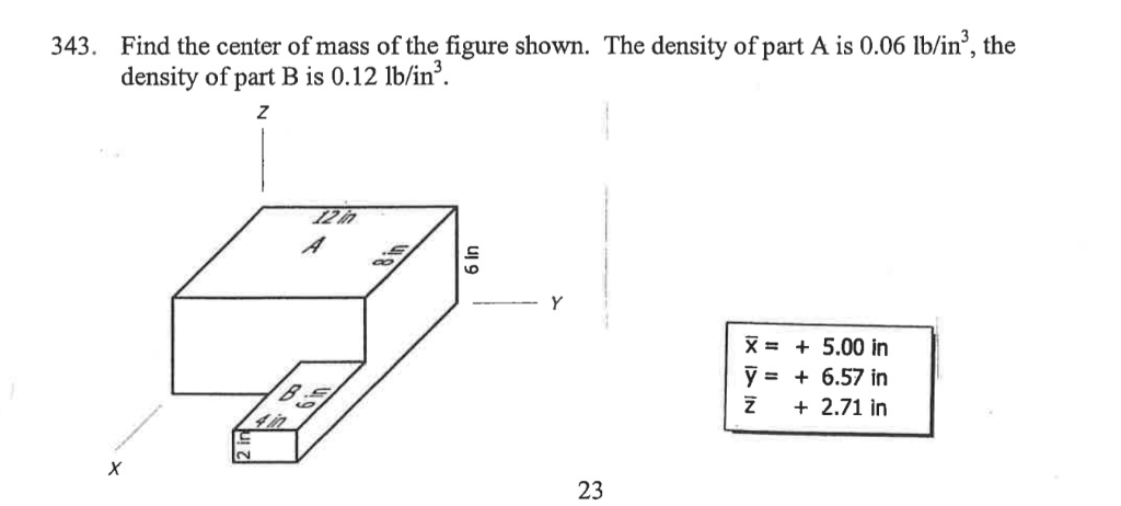 Solved 343. Find the center of mass of the figure shown. The | Chegg.com