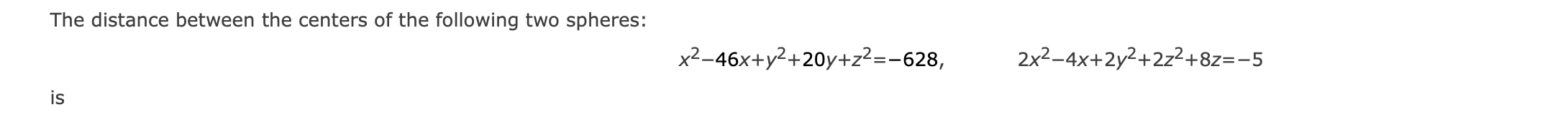 Solved The distance between the centers of the following two | Chegg.com