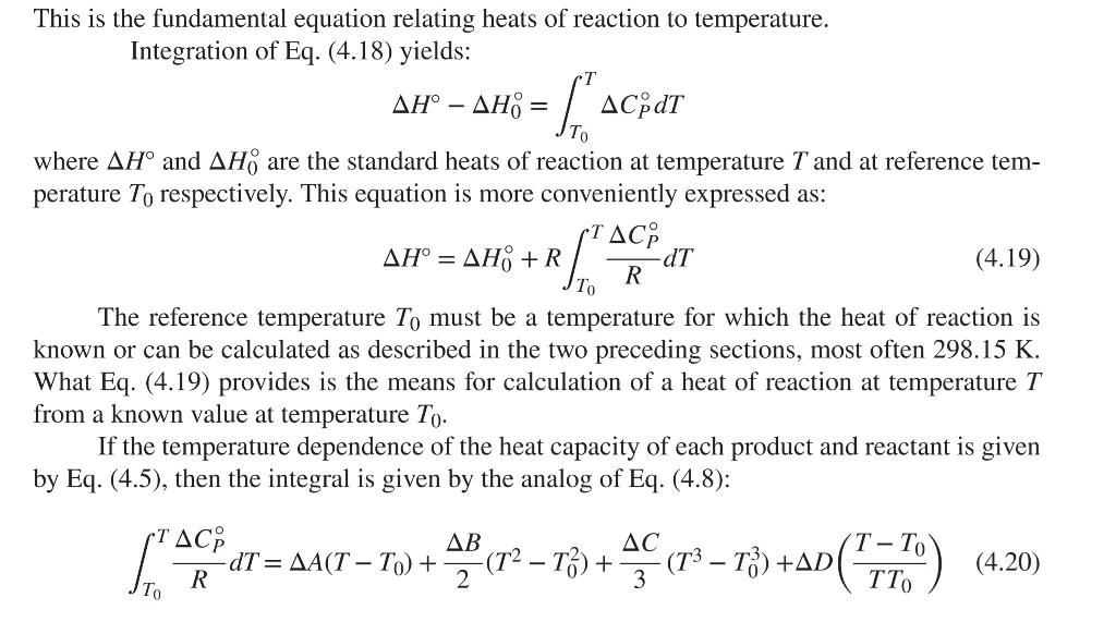 Calculate standard heat of reaction for the following