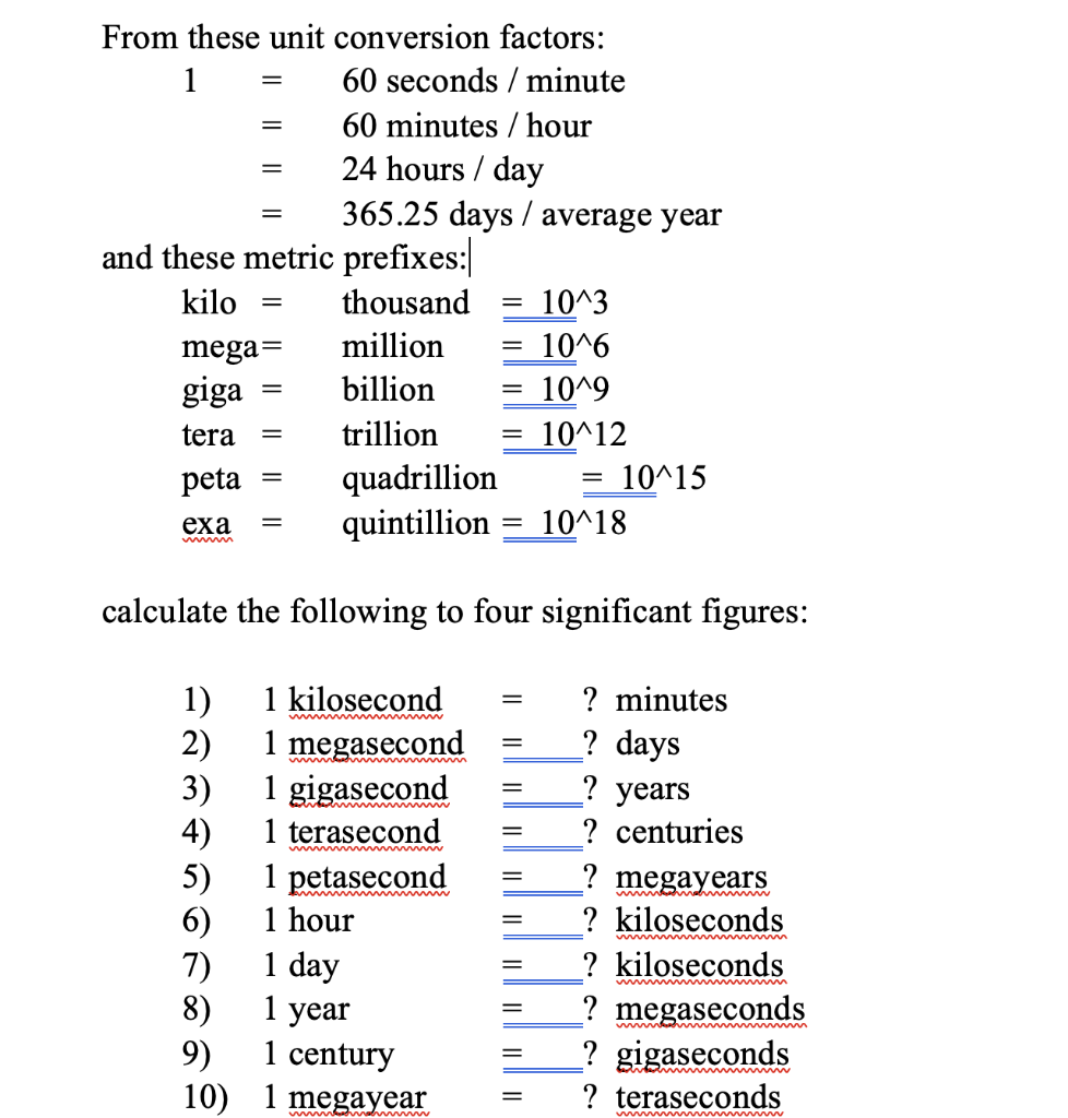 Solved From these unit conversion factors 1 60 seconds Chegg