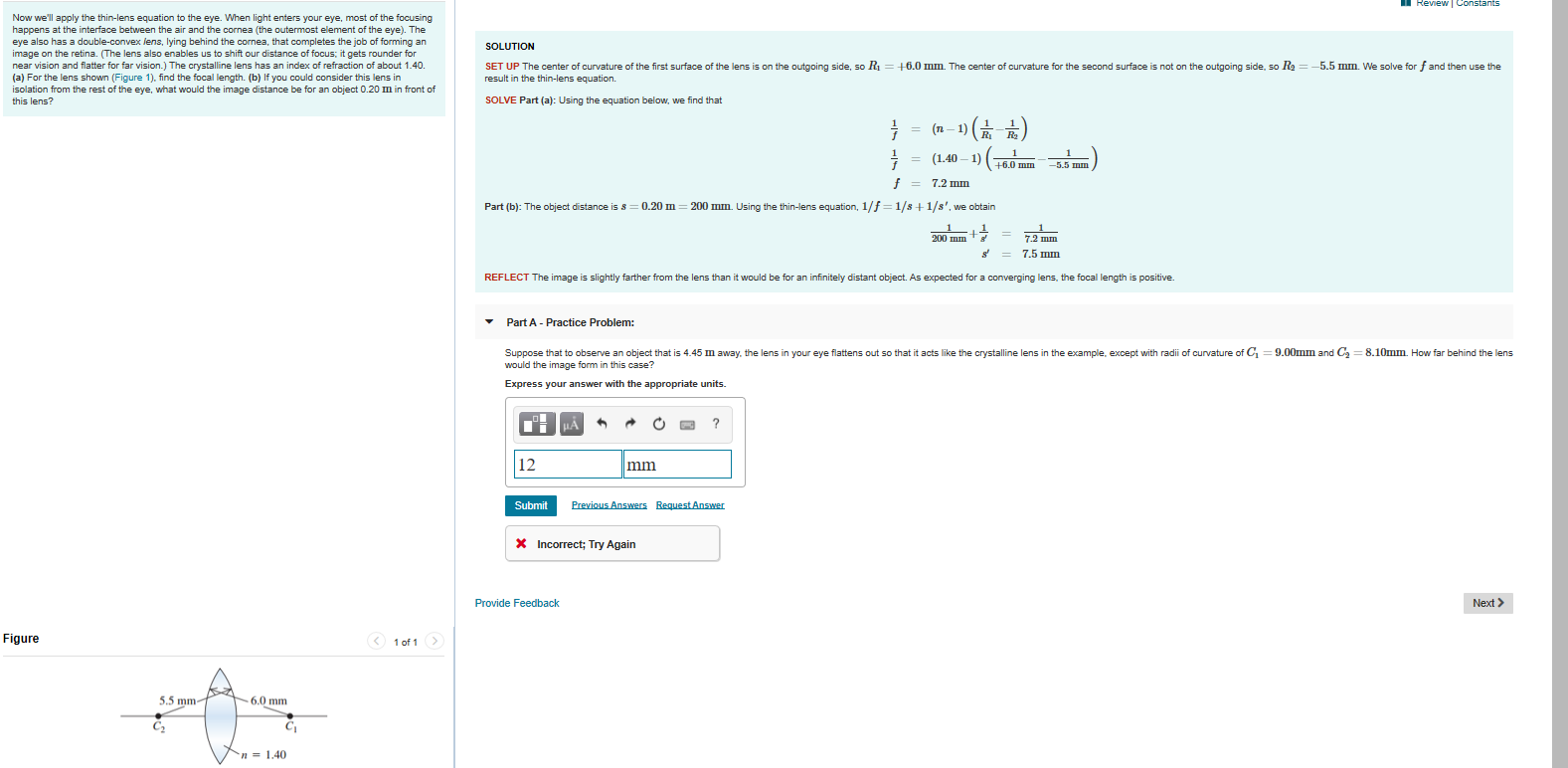 Solved 1 Review Constants SOLUTION Now we'll apply the | Chegg.com