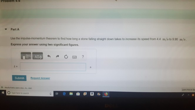 Solved Problem 9.6 Part A Use The Impulse Momentum Theorem | Chegg.com