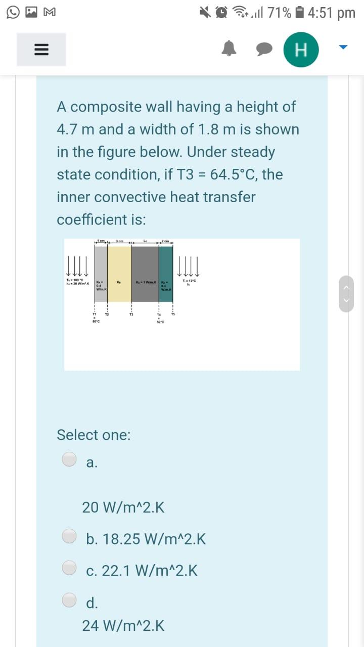 Potul 71 4 51 Pm N A Composite Wall Having A Chegg Com